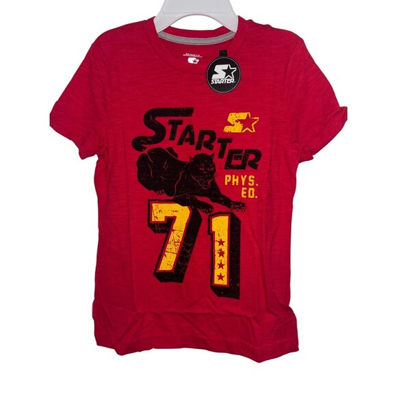 Starter Red Graphic Tee Phys. Ed 71 Design Boys Size L - Picture 1 of 6